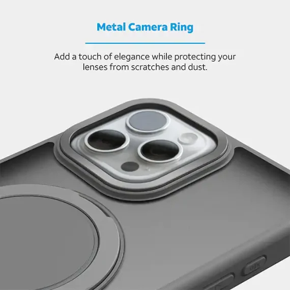 AT&T Essentials Magnetic Click Metal Rotatable Ring Kickstand Case - iPhone 15 Pro Max Compatible with Apple iPhone 15 Pro Max - Image 3