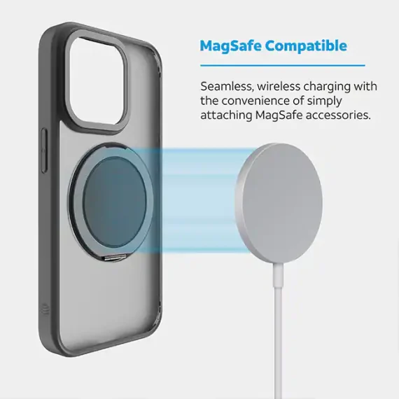 AT&T Essentials Magnetic Click Metal Rotatable Ring Kickstand Case - iPhone 15 Pro Max Compatible with Apple iPhone 15 Pro Max - Image 4