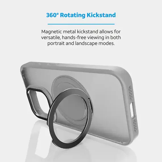 AT&T Essentials Magnetic Click Metal Rotatable Ring Kickstand Case - iPhone 15 Pro Max Compatible with Apple iPhone 15 Pro Max - Image 5