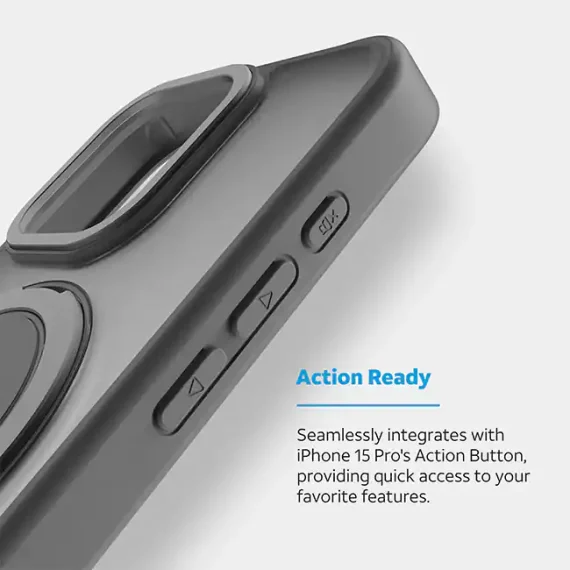 AT&T Essentials Magnetic Click Metal Rotatable Ring Kickstand Case - iPhone 15 Pro Max Compatible with Apple iPhone 15 Pro Max - Image 6