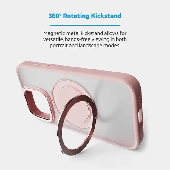 AT&T Essentials Magnetic Click Metal Rotatable Ring Kickstand Case - iPhone 15 Compatible with Apple iPhone 15 - Image 3