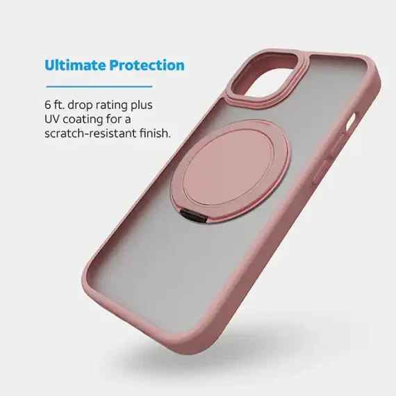 AT&T Essentials Magnetic Click Metal Rotatable Ring Kickstand Case - iPhone 15 Compatible with Apple iPhone 15 - Image 4