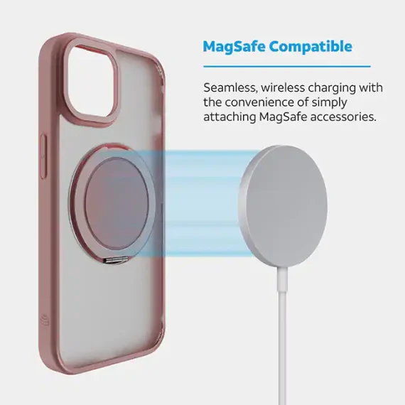 AT&T Essentials Magnetic Click Metal Rotatable Ring Kickstand Case - iPhone 15 Compatible with Apple iPhone 15 - Image 5