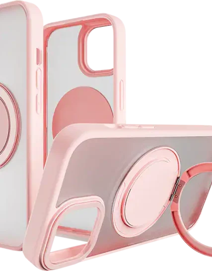 AT&T Essentials Magnetic Click Metal Rotatable Ring Kickstand Case - iPhone 15 Compatible with Apple iPhone 15