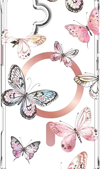 Karma by Body Glove Pink Butterflies with MagSafe Case - iPhone 16 Plus Compatible with Apple iPhone 16 Plus