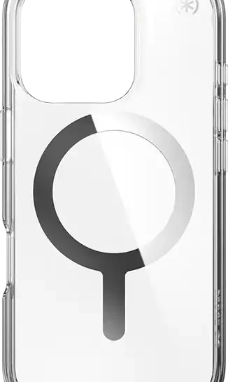 Speck Presidio Perfect-Clear with Chrome MagSafe Case - iPhone 16 Pro Compatible with Apple iPhone 16 Pro