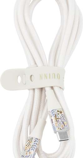Carson & Quinn USBC to Lightning Printed Cable Sunkissed Dreams Blue with Neutral cable