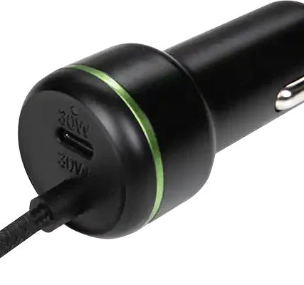 AT&T Captive Cable Power Delivery Car Charger 60W with USB-C Port (USB-C)