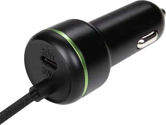 AT&T Captive Cable Power Delivery Car Charger 60W with USB-C Port (USB-C)