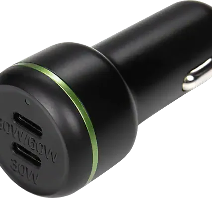 AT&T Dual Port 60W Power Delivery Bullet Car Charger (USB-C + USB-C)
