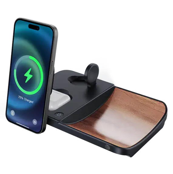 AT&T 3N1 Wood Grain Power Tray - Image 5