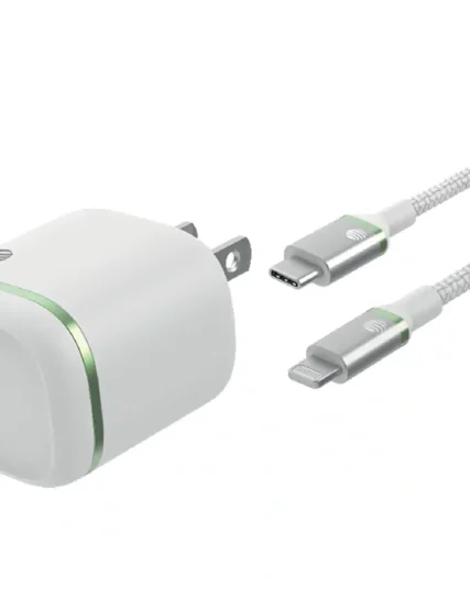 AT&T 2 Pack Lightning Braided Cable with 20W USB-C Power Delivery Wall Block