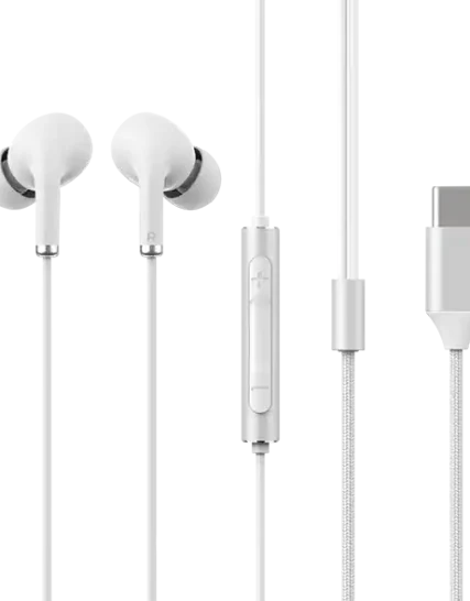 AT&T Essentials Corded Noise Isolating Silicone Earbuds USB-C