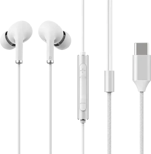 AT&T Essentials Corded Noise Isolating Silicone Earbuds USB-C