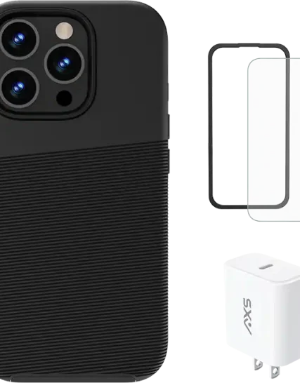 AXS Case Screen Power Bundle - iPhone 16 Pro Compatible with Apple iPhone 16 Pro