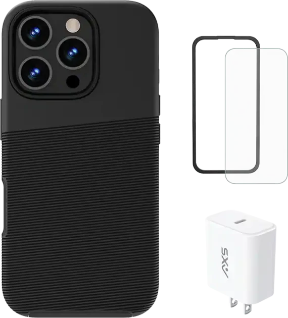 AXS Case Screen Power Bundle - iPhone 16 Pro Compatible with Apple iPhone 16 Pro