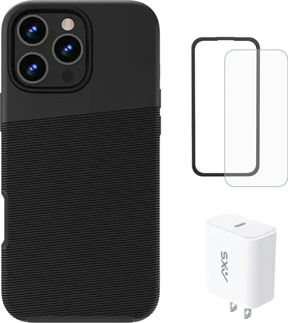 AXS Case Screen Power Bundle - iPhone 16 Pro Max Compatible with Apple iPhone 16 Pro Max