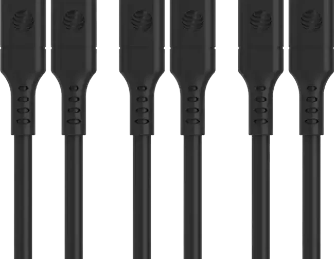 AT&T Essentials 6ft USB C to Type C 3 Pack Cable Bundle