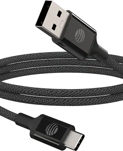 AT&T 4ft USB A to Type C Braided Cable