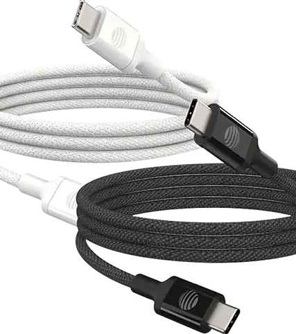 2 Pack AT&T 6ft USB C to Type C Braided Cables