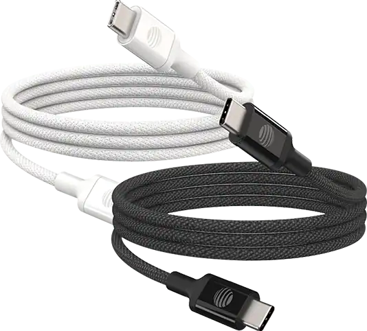 2 Pack AT&T 6ft USB C to Type C Braided Cables
