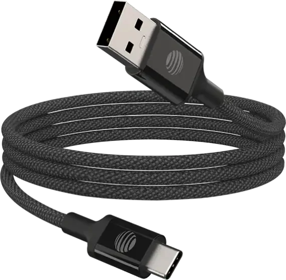 AT&T 6ft USB A to Type C Braided Cable