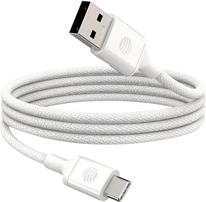 AT&T 6ft USB A to Type C Braided Cable