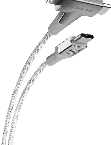 Scosche 4ft Braided USBC and Lightning Hammer Head Cable