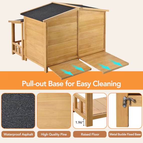 Forclover Wood Indoor/Outdoor Medium Dog House - Image 5
