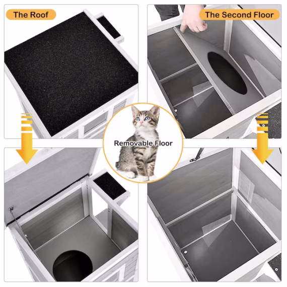 LIVIZA Wood Indoor/Outdoor Small Cat Shelter - Image 6