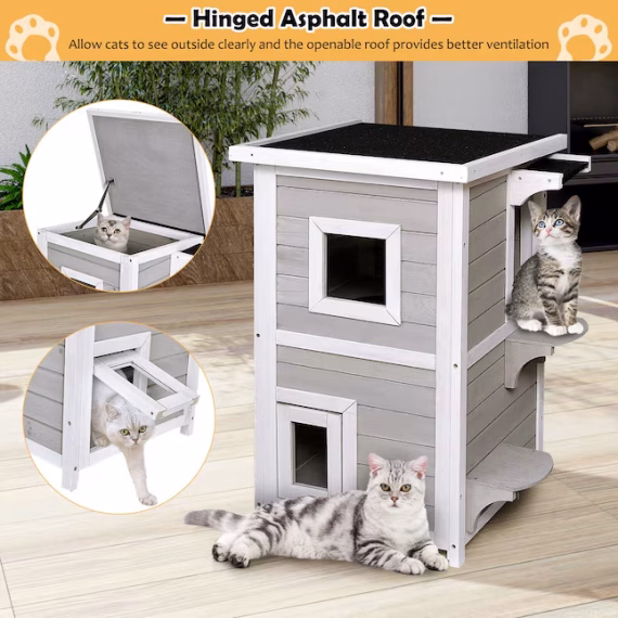 LIVIZA Wood Indoor/Outdoor Small Cat Shelter - Image 5