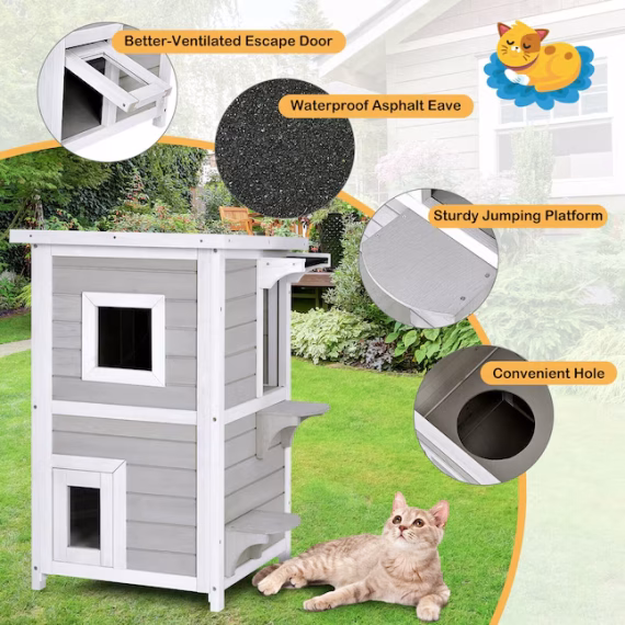 LIVIZA Wood Indoor/Outdoor Small Cat Shelter - Image 4