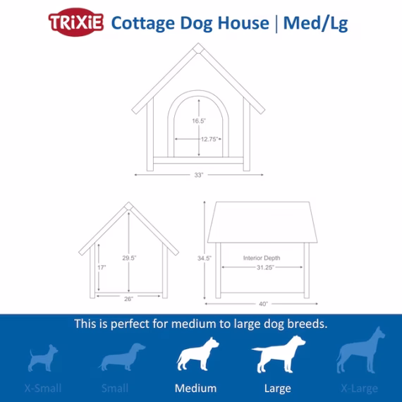 Trixie Pet Products Wood Outdoor Large Dog House - Image 4
