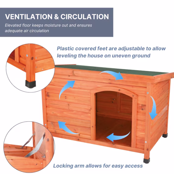 Trixie Pet Products Wood Outdoor Medium Dog House - Image 3