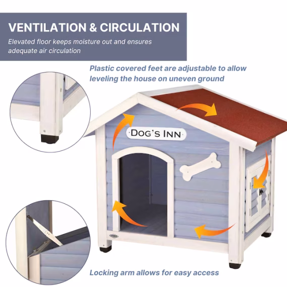 Trixie Pet Products Wood Outdoor Medium Dog House - Image 4