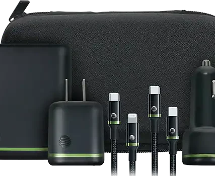 AT&T Power Essentials Kit with 20W TC, 20W VPC, C to C cable, C to lightning cable and 10K Power Bank